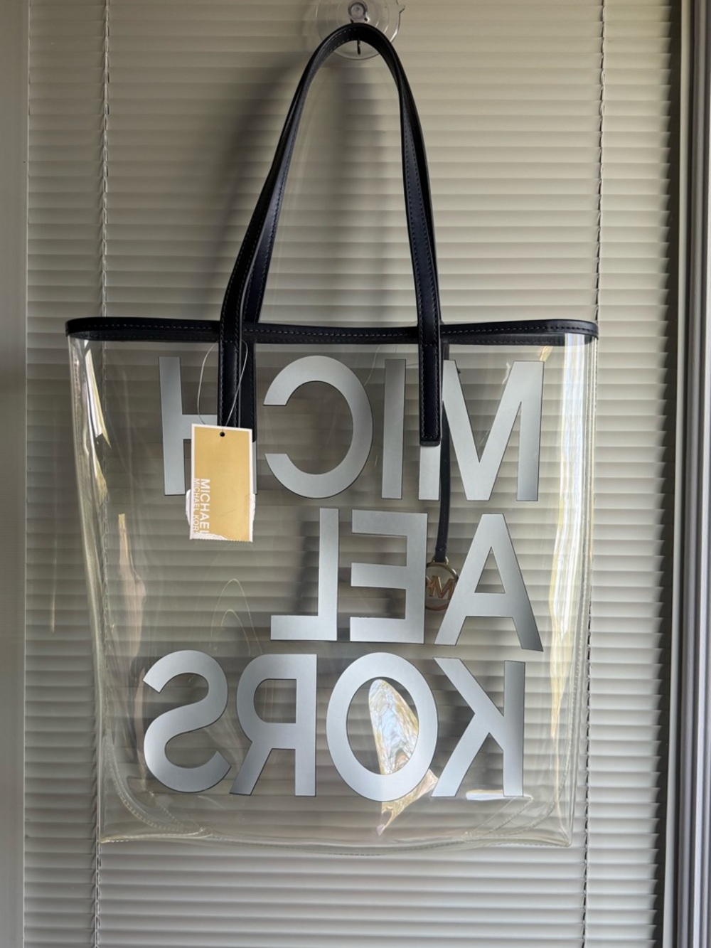 Michael Kors Navy Logo Clear Tote Bag - Picture 4 of 4